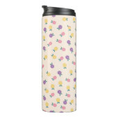 Pastel Floral Pattern – Cute Yellow, Pink & Purple Thermosbeker (Geroteerd rechts)