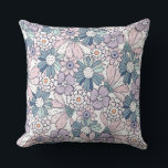 Pastel Floral Pattern  Kussen<br><div class="desc">Beautiful decorative throw pillow featuring a soft pastel wildflower pattern with daisies and delicate botanical flowers. This charming floral cushion adds a cozy cottagecore aesthetic to living rooms, bedrooms, dorm rooms, and farmhouse interiors. Perfect for spring and summer decor, flower lovers, and anyone who enjoys soft botanical patterns and pastel...</div>