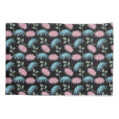 Pastel Floral Pattern on Black Background | Cute D Kussensloop (Achterkant)