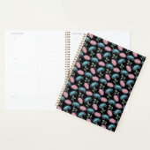 Pastel Floral Pattern on Black Background | Cute D Planner (Display)