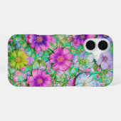 Pastel Floral Pattern Phone Case iPhone 16 Hoesje (Achterkant horizontaal)