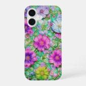 Pastel Floral Pattern Phone Case iPhone 16 Hoesje (Achterkant)