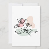 Pastel Floral Pencil Tekening Kaart (Voorkant)