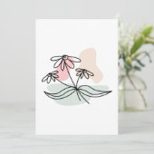 Pastel Floral Pencil Tekening Kaart (Staand voorkant)
