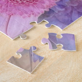 Pastel Floral Pink, Geel en Wit Chrysanthemum Legpuzzel (Zijkant)