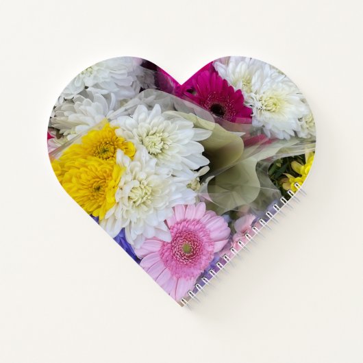 Pastel Floral Pink, Geel en Wit Chrysanthemum Notitieboek (Achterkant)