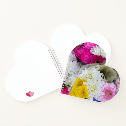 Pastel Floral Pink, Geel en Wit Chrysanthemum Notitieboek (Binnen)