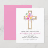 Pastel Floral Pink Rose Cross (Voorkant / Achterkant)