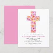 Pastel Floral Pink Rose Cross (Voorkant / Achterkant)