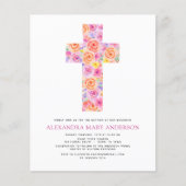 Pastel Floral Pink Rose Cross (Voorkant)