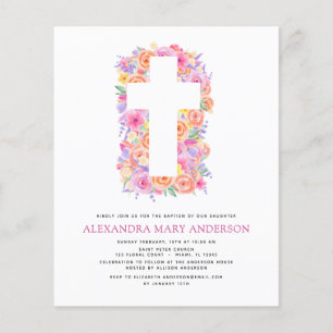 Pastel Floral Pink Rose Cross Flyer