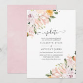 Pastel Floral Postponed Wedding Update Kaart (Voorkant / Achterkant)