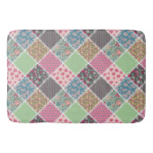 Pastel Floral Quilt Squares Badmat (Voorkant)