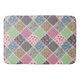 Pastel Floral Quilt Squares Badmat