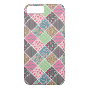Pastel Floral Quilt Squares iPhone 8/7 Plus Hoesje