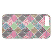 Pastel Floral Quilt Squares Case-Mate iPhone Case (Achterkant (Horizontaal))