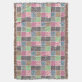 Pastel Floral Quilt Squares Deken (Voorkant Verticaal)