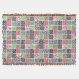 Pastel Floral Quilt Squares Deken