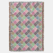 Pastel Floral Quilt Squares Deken (Voorkant Verticaal)