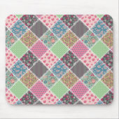 Pastel Floral Quilt Squares Muismat (Voorkant)
