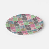 Pastel Floral Quilt Squares Papieren Bordje (Gekanteld)
