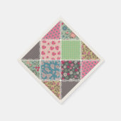 Pastel Floral Quilt Squares Servet (Hoek)