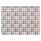 Pastel Floral Quilt Squares Tafelkleed (Voorkant (Horizontaal))