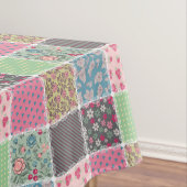 Pastel Floral Quilt Squares Tafelkleed (Voorbeeld)