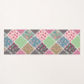 Pastel Floral Quilt Squares Yogamat (Voorkant (horizontaal))
