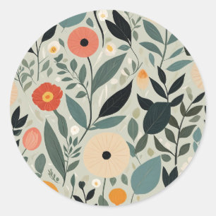 Pastel Floral Reverie Ronde Sticker