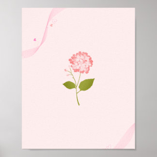Pastel Floral Ribbon Poster – Soft Girl Esthetisch