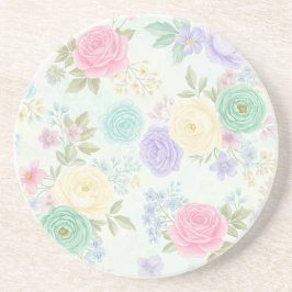 Pastel Floral Sandstone Onderzetter