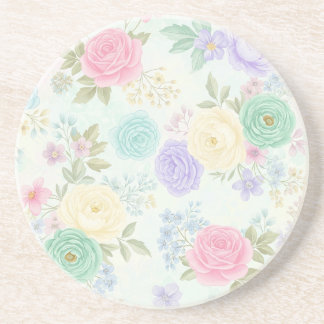 Pastel Floral Sandstone Onderzetter
