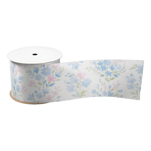 Pastel Floral Satijnen Lint (Spoel)