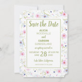 Pastel Floral sla de datum op Kaart (Voorkant)