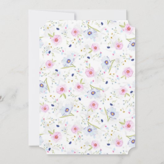 Pastel Floral sla de datum op Kaart (Achterkant)