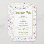 Pastel Floral sla de datum op Kaart (Voorkant / Achterkant)