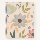 Pastel Floral Spiral Notitieboek – Minimalistische (Voorkant)