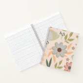 Pastel Floral Spiral Notitieboek – Minimalistische (Binnen)