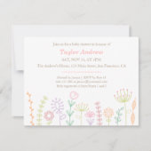 Pastel Floral Spring Baby Shower-uitnodigingen Kaart (Voorkant)