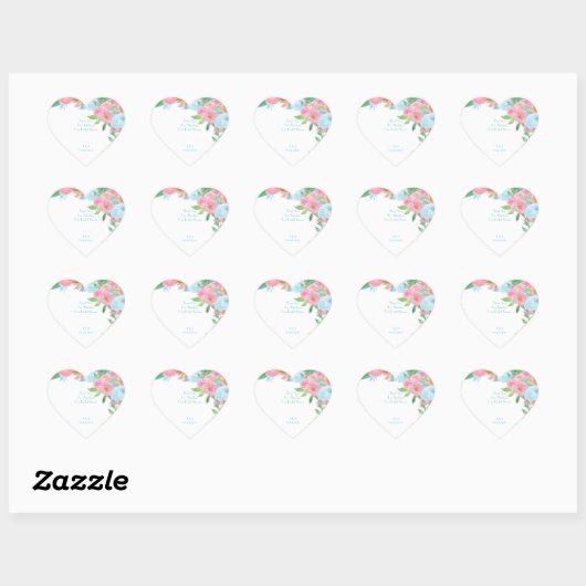 PASTEL FLORAL SPRING SUMMER  HART STICKER (Vel)
