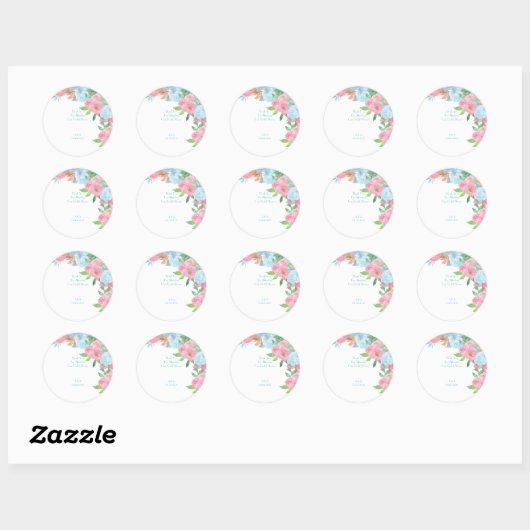 PASTEL FLORAL SPRING SUMMER RONDE STICKER (Vel)