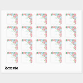 PASTEL FLORAL SPRING SUMMER  VIERKANTE STICKER (Vel)