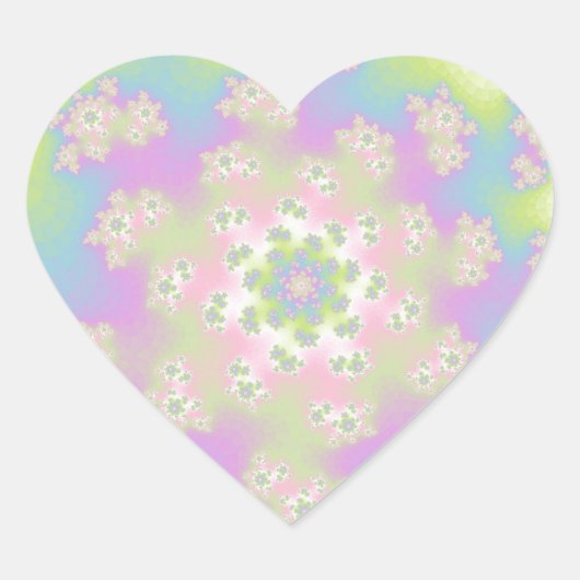 Pastel Floral Sprinkles Hart Sticker (Voorkant)