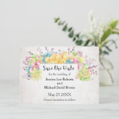 Pastel Floral Succulents Save the Date Aankondiging (Staand voorkant)