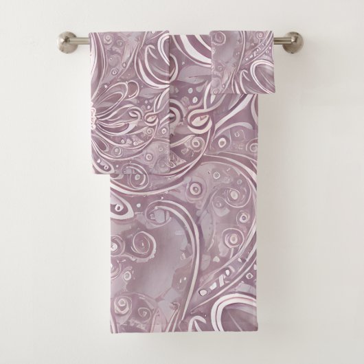 Pastel Floral Swirls Bad Handdoek (Insitu)