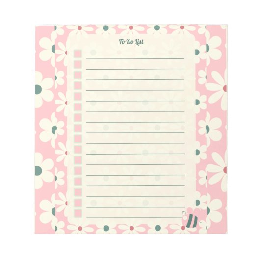 Pastel Floral To Do List Planner Design Notitieblok (Voorkant)