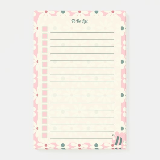 Pastel Floral To Do List Planner Design Post-it® Notes (Voorkant)