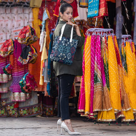Pastel floral tote bag