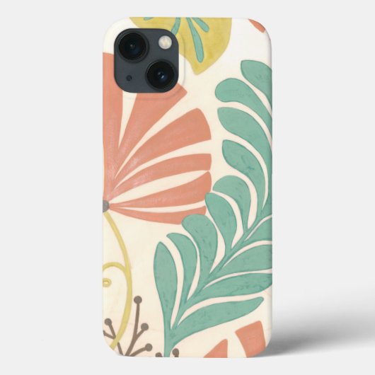 Pastel Floral Vines and Leaves on Cream Background Case-Mate iPhone Case (Achterkant)
